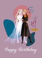 Frozen verjaardagskaart Elsa en Anna